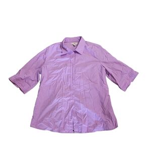Turtle Bay New York  Women's Essential Button Front 3/4 Sleeve Camp Shirt  Large